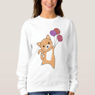Cat Kitten Balloons Cute Animals Red Cats Sweatshirt