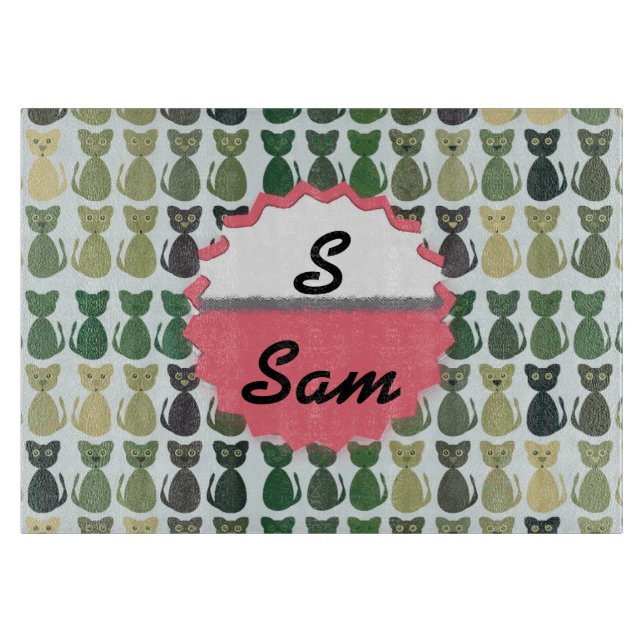 Cat Kitten Cute Pattern Digital Love Destiny Cutting Board (Front)