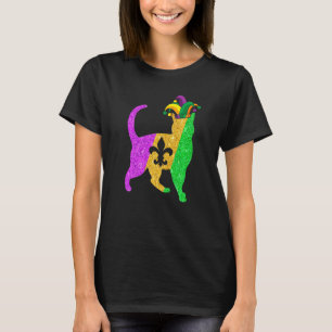 Cat Kitten Dad Mom Lover Funny Mardi Gras Party T-Shirt