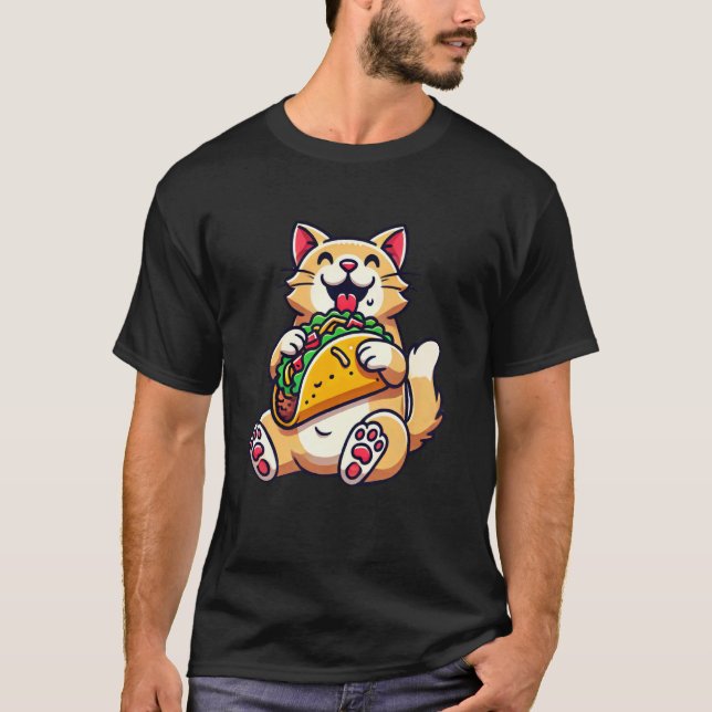 Cat Kitten Eating Taco T-Shirt (Front)