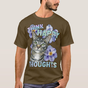 Cat Kitten Hangover Saying Motivation Flowers Happ T-Shirt
