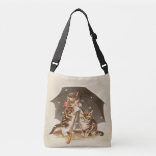 Cat Kitten kitty antique vintage pretty cute Crossbody Bag