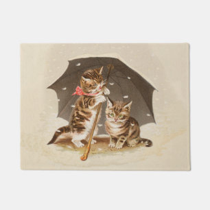 Cat Kitten kitty antique vintage pretty cute Doormat