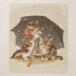 Cat Kitten kitty antique vintage pretty cute Sherpa Blanket