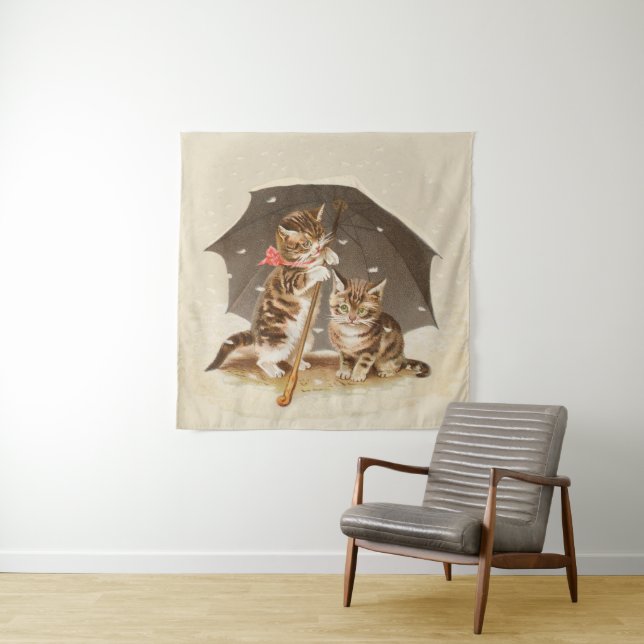 Cat Kitten kitty antique vintage pretty cute  Tapestry (In Situ)