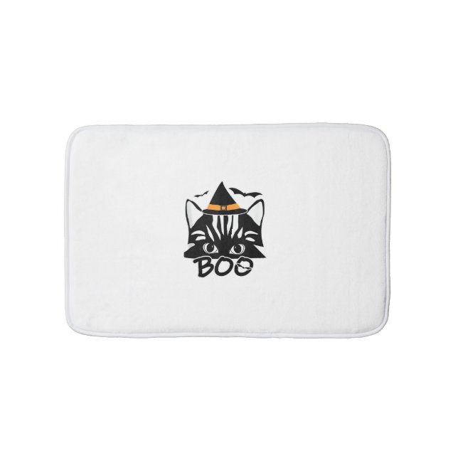 Cat Kitten Kitty Novelty Funny Halloween Spooky bo Bath Mat (Front)