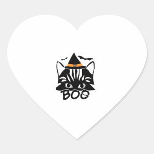 Cat Kitten Kitty Novelty Funny Halloween Spooky bo Heart Sticker