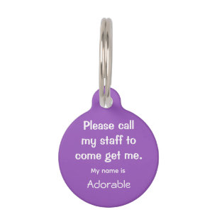 Cat, Kitten Lost tag, Purple Small .88" Pet ID Tag