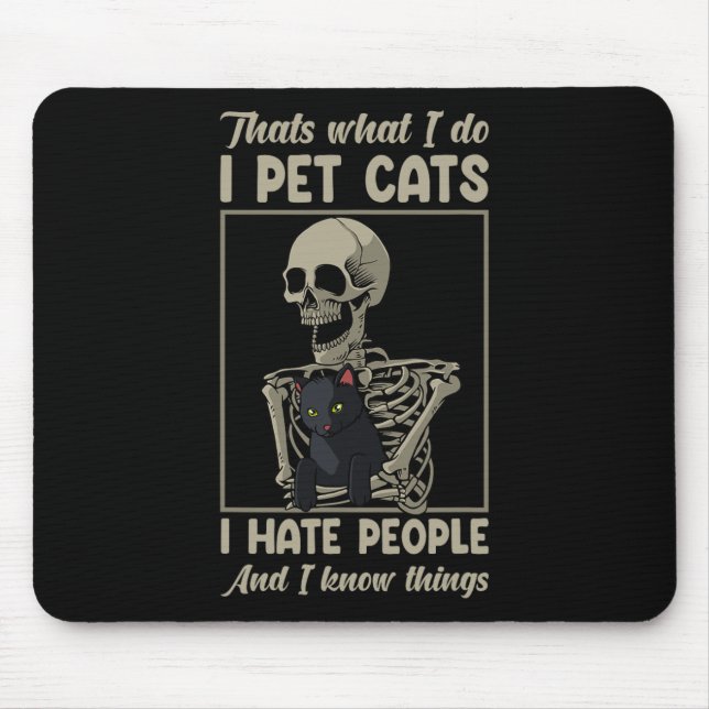 Cat Kitten Lover Grumpy Skull Kitty Pet Owner  Mouse Pad (Front)