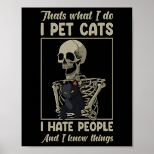 Cat Kitten Lover Grumpy Skull Kitty Pet Owner  Poster