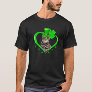 Cat Kitten Lover St Patrick's Day Shamrock Kitty C T-Shirt