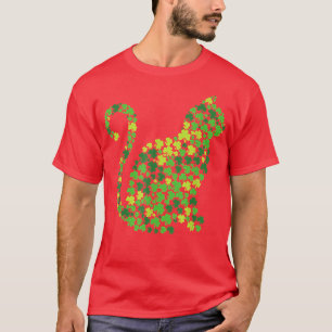 Cat Kitten Lucky Shamrock Clover St Patricks Day  T-Shirt