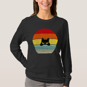 Cat Kitten Meme Vintage Retro Sunset Peeping Curio T-Shirt