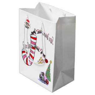Cat Kitten Meow Mice Merry Christmas Gift Bags