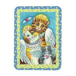 CAT, KITTEN & MOUSE ANGELS IN HEAVEN, HALO & WINGS MAGNET