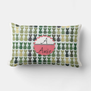 Cat Kitten Pet Colourful Pattern Peace Love Destin Lumbar Pillow
