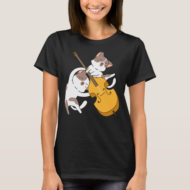 Cat Kitten Playing Cello Cat  Cello Player Cellist T-Shirt (Front)