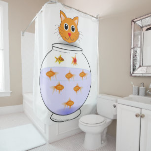 Cat kitten shower curtain