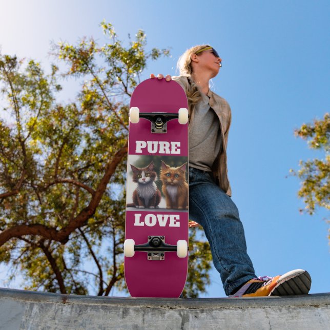  CAT KITTENS ART PURE LOVE SKATEBOARDS (Outdoor 1)