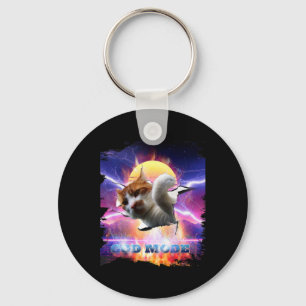 Cat Kitty Cracked Wall Gaming Gamer God Mode Funny Keychain