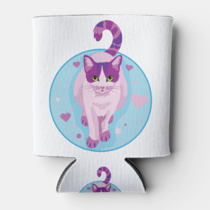 Cat Kitty Meow Pink Kitten Persian Cat Can Cooler