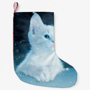 Cat kitty snow art animal nature small christmas stocking