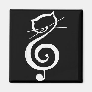 Cat Kitty Treble Music Clef Funny Cat Music Notes Magnet