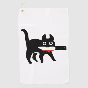 Cat Knife Golf Towel