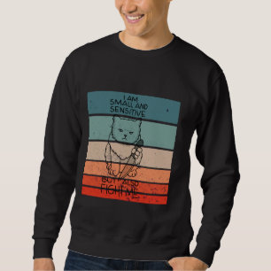 Cat knife small sensitive fight humour cute funny sweatshirt