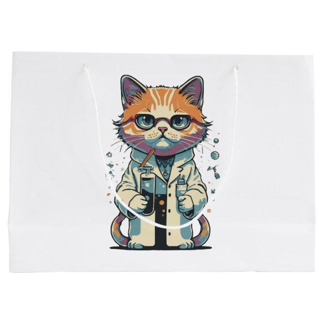 Cat Lab Focused Large Gift Bag (Back)