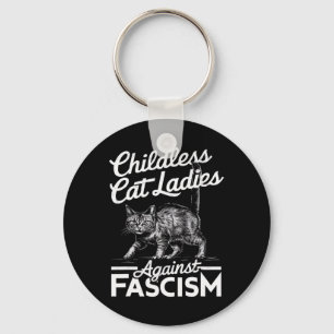 Cat Ladies Against Fascism Proud Feminist Keychain