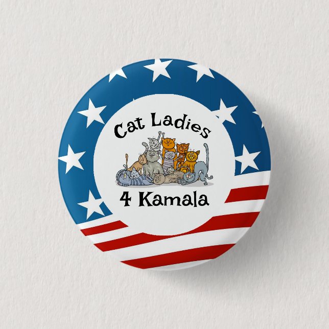 Cat Ladies Design 1 Inch Round Button (Front)