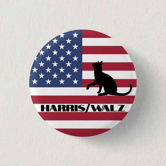 Cat Ladies for Harris/Walz Design 1 Inch Round Button (Front)