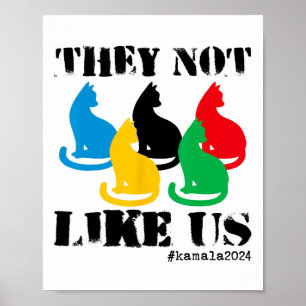 Cat Ladies For Kamala 2024 They Not Like Us Poster