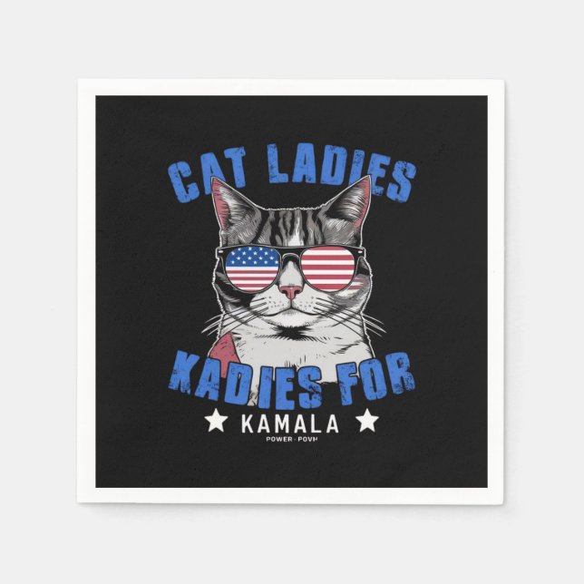 Cat Ladies For Kamala (2) Napkin (Front)