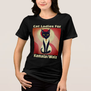 Cat Ladies For  Kamala Cat T-Shirt Tri-Blend Shirt