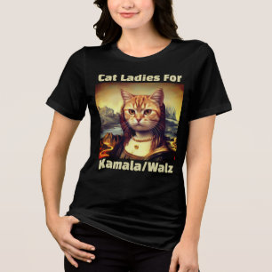 Cat Ladies For  Kamala Cat T-Shirt Tri-Blend Shirt