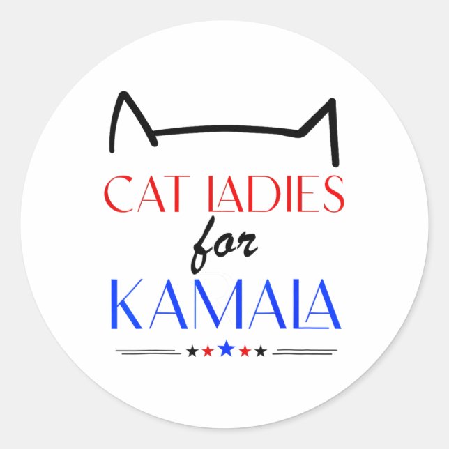 Cat Ladies For Kamala  Classic Round Sticker (Front)