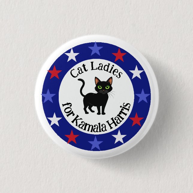 Cat Ladies for Kamala Design  1 Inch Round Button (Front)