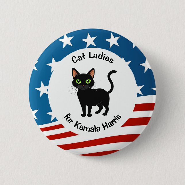 Cat Ladies for Kamala Design  2 Inch Round Button (Front)