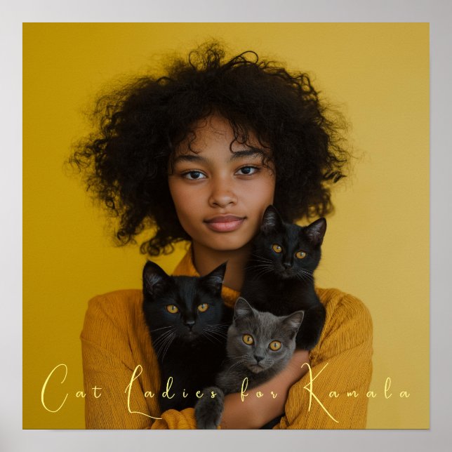 Cat Ladies for Kamala Fine Art Poster (Front)