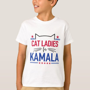 Cat Ladies For Kamala Funny Cat 2024 President Kam T-Shirt