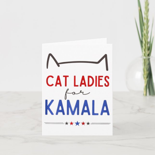 Cat Ladies For Kamala Funny Cat Lover  Card (Front)