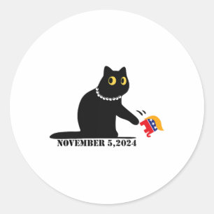 Cat Ladies For Kamala Harris 2024  Classic Round Sticker