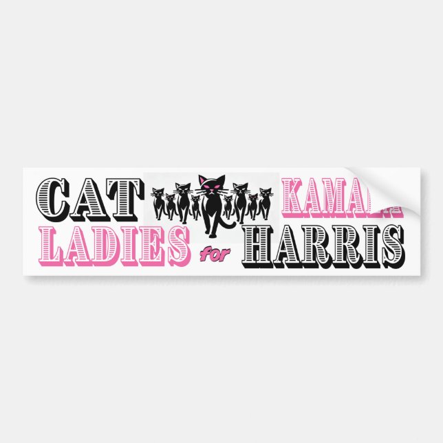 Cat ladies for Kamala Harris Bumper Sticker (Front)