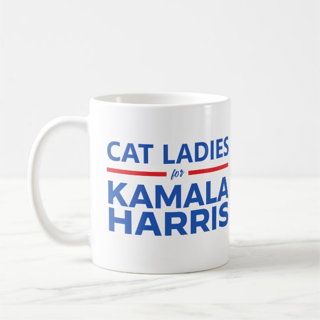 Cat Ladies for Kamala Harris Coffee Mug (Left)