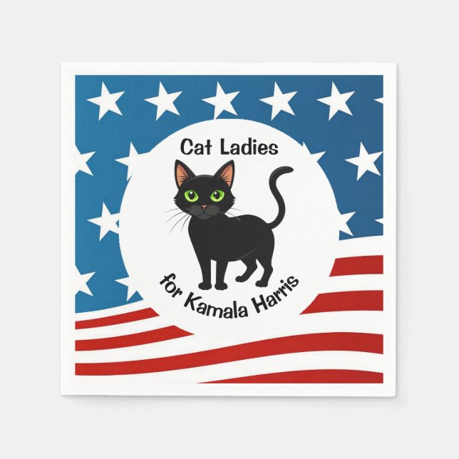 Cat Ladies for Kamala Harris Design Napkin (Front)