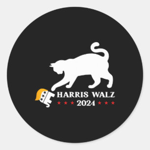 Cat Ladies For Kamala Harris Madam President Funny Classic Round Sticker