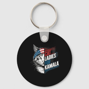 Cat Ladies For Kamala President Kamala Harris 2024 Keychain