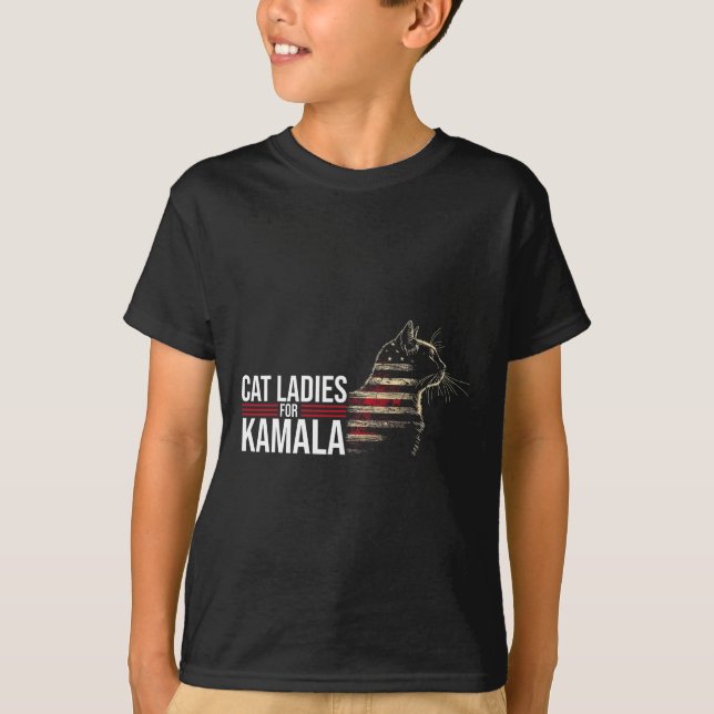 Cat Ladies For Kamala  T-Shirt (Front)
